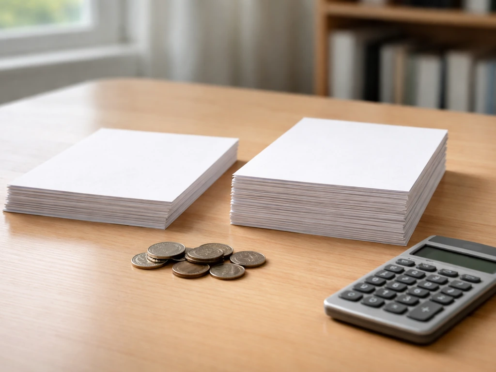 Minimal office scene with scattered documents and coins symbolizing differing net worth estimates