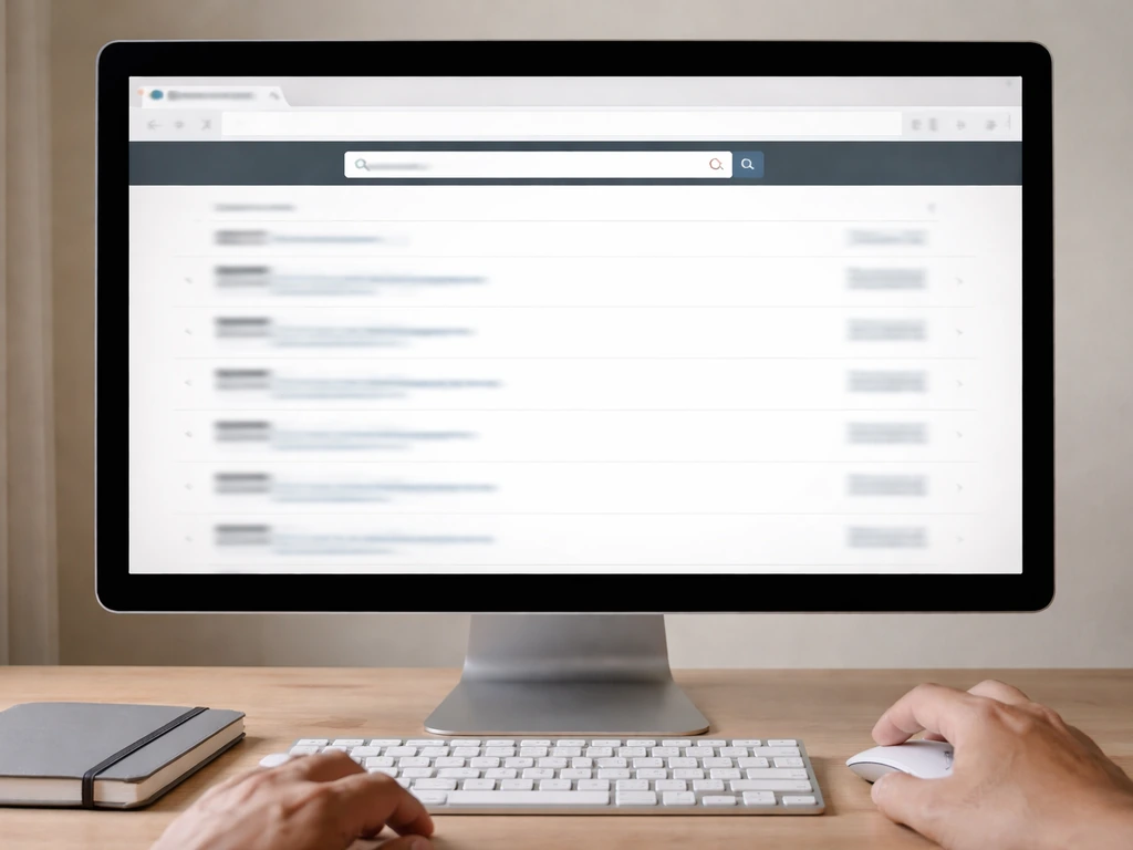 Close-up of a computer screen showing an anonymous UK corporate registry search results interface.
