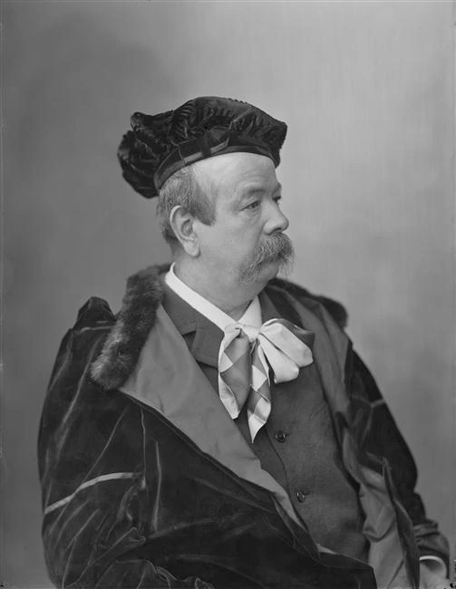 Black-and-white portrait photograph of fashion designer Charles Frederick Worth