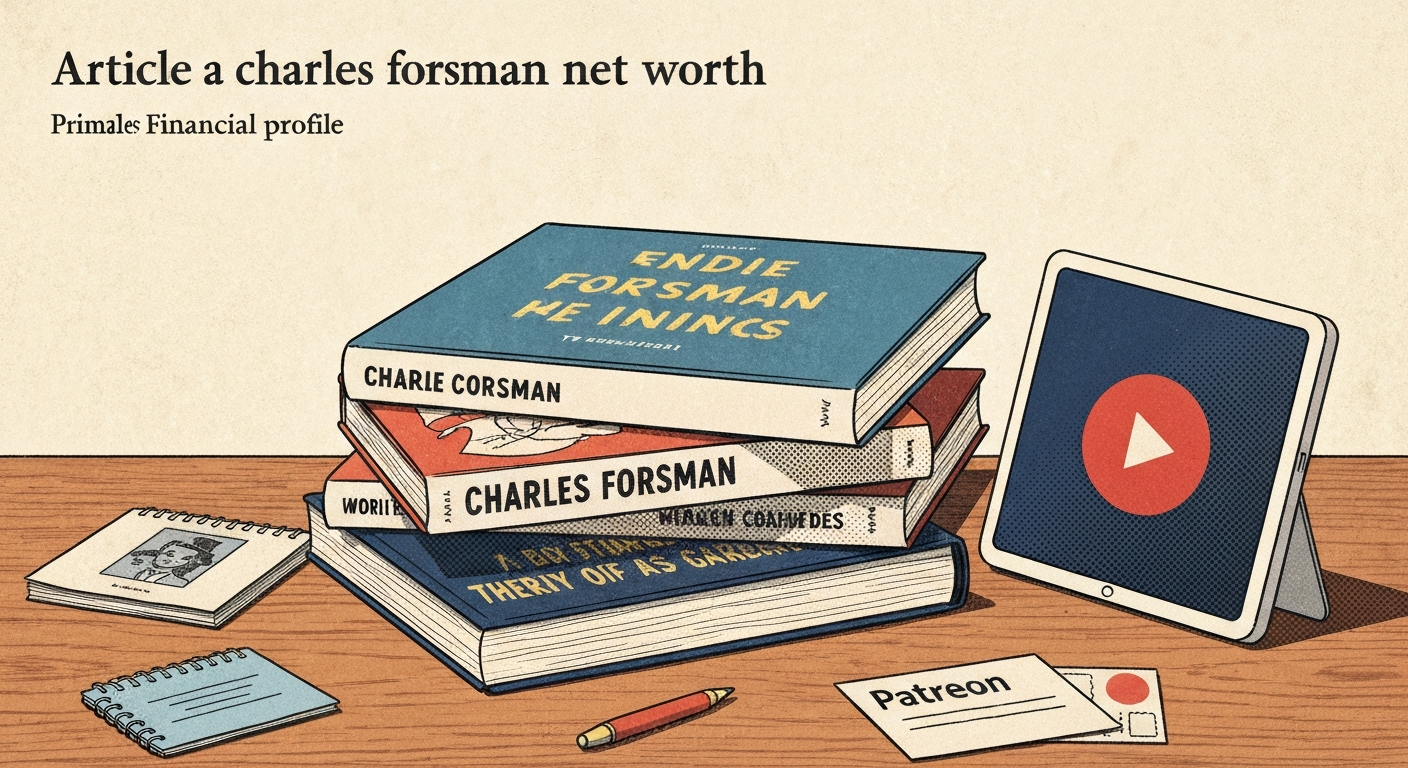 Illustration of a stack of indie graphic novels and mini-comics on a table, with a small screen showing a streaming play icon — suggesting comic-to-TV adaptations and direct-sales income.