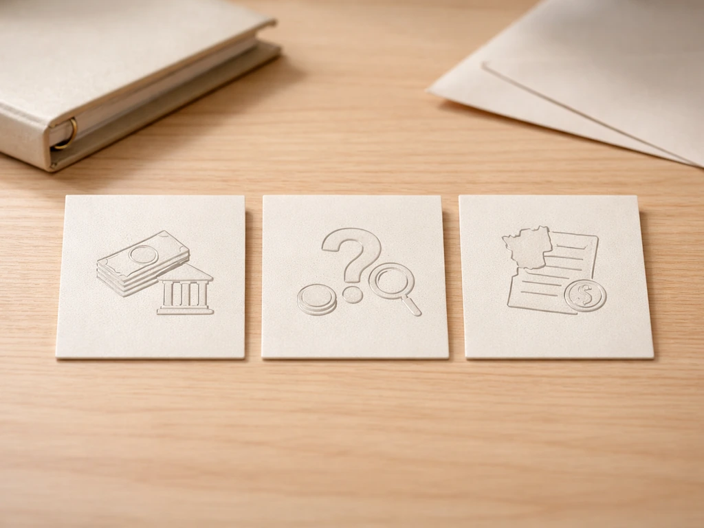 Minimal desk scene with three icon cards representing known, unclear, and not publicly documented.